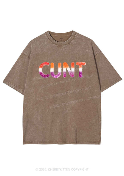 Lesbian Candy Cxxt Pride Y2K Shirts Washed Tee Cherrykitten