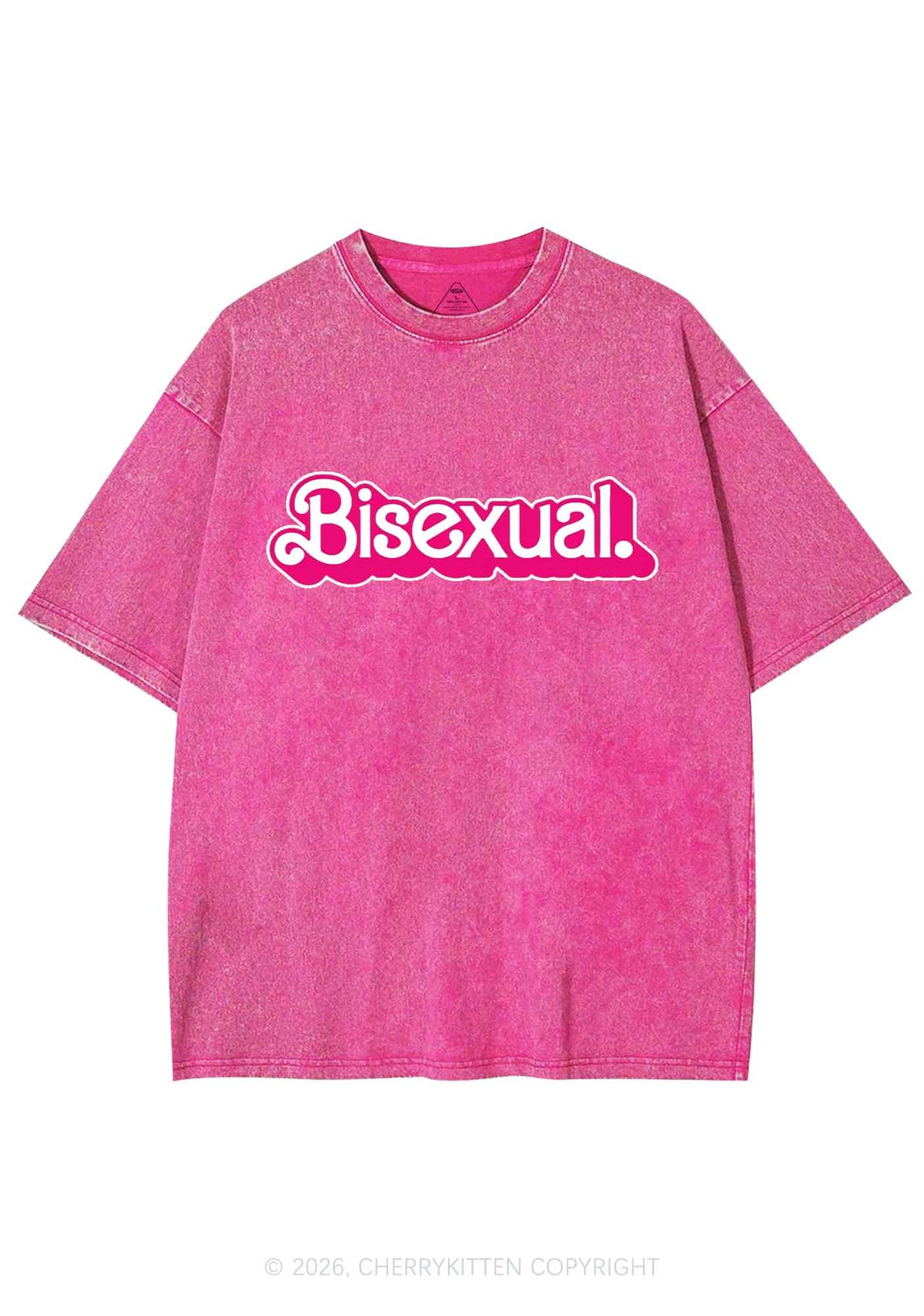 Pink Bisexual Pride Y2K Shirts Washed Tee Cherrykitten