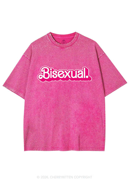 Pink Bisexual Pride Y2K Shirts Washed Tee Cherrykitten