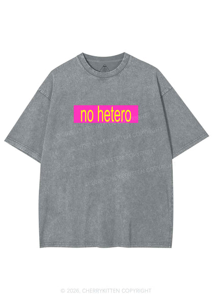 No Hetero Pride Y2K Shirts Washed Tee Cherrykitten