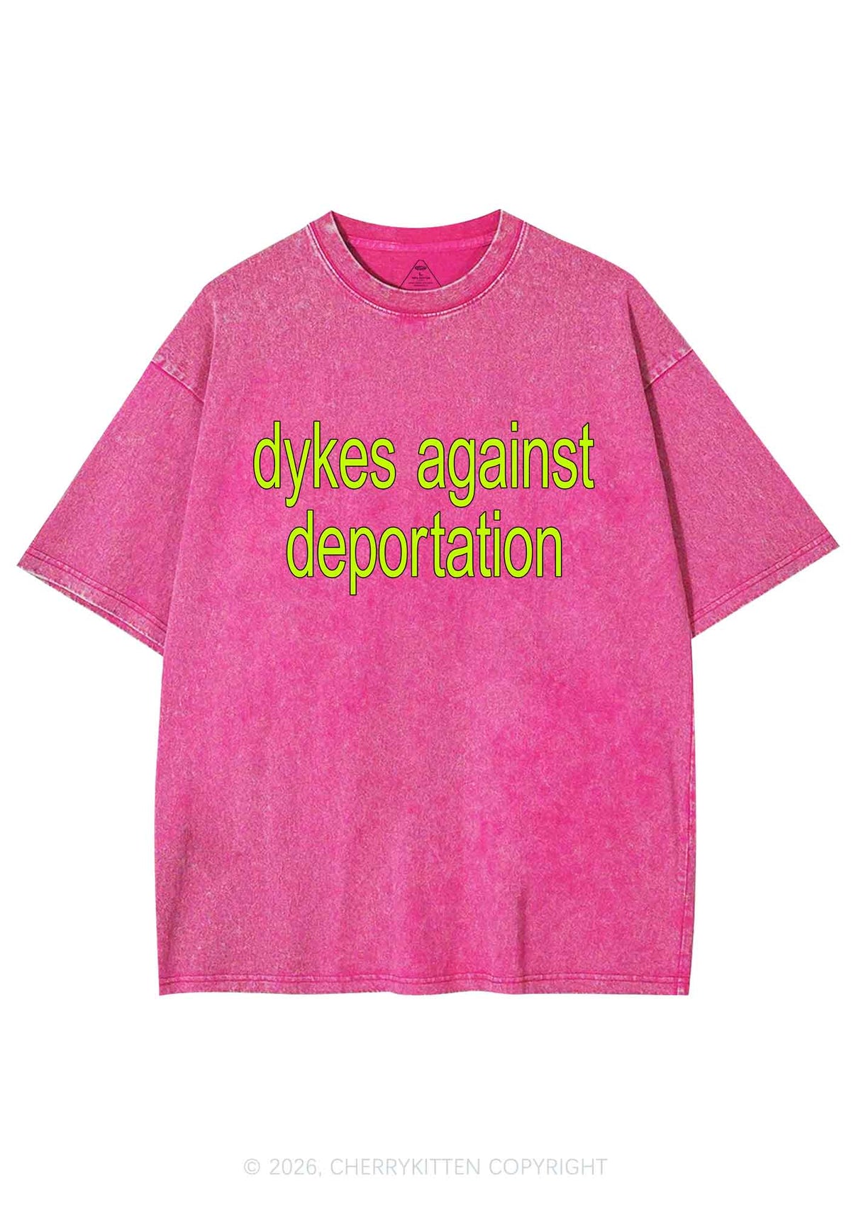 Dykes Against Deportation Pride Y2K Shirts Washed Tee Cherrykitten