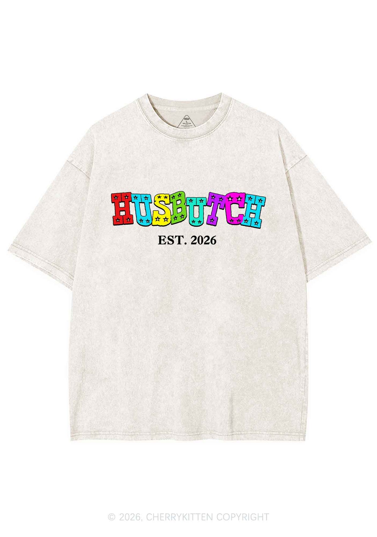 Custom Year Rainbow Husbutch Pride Y2K Shirts Washed Tee Cherrykitten
