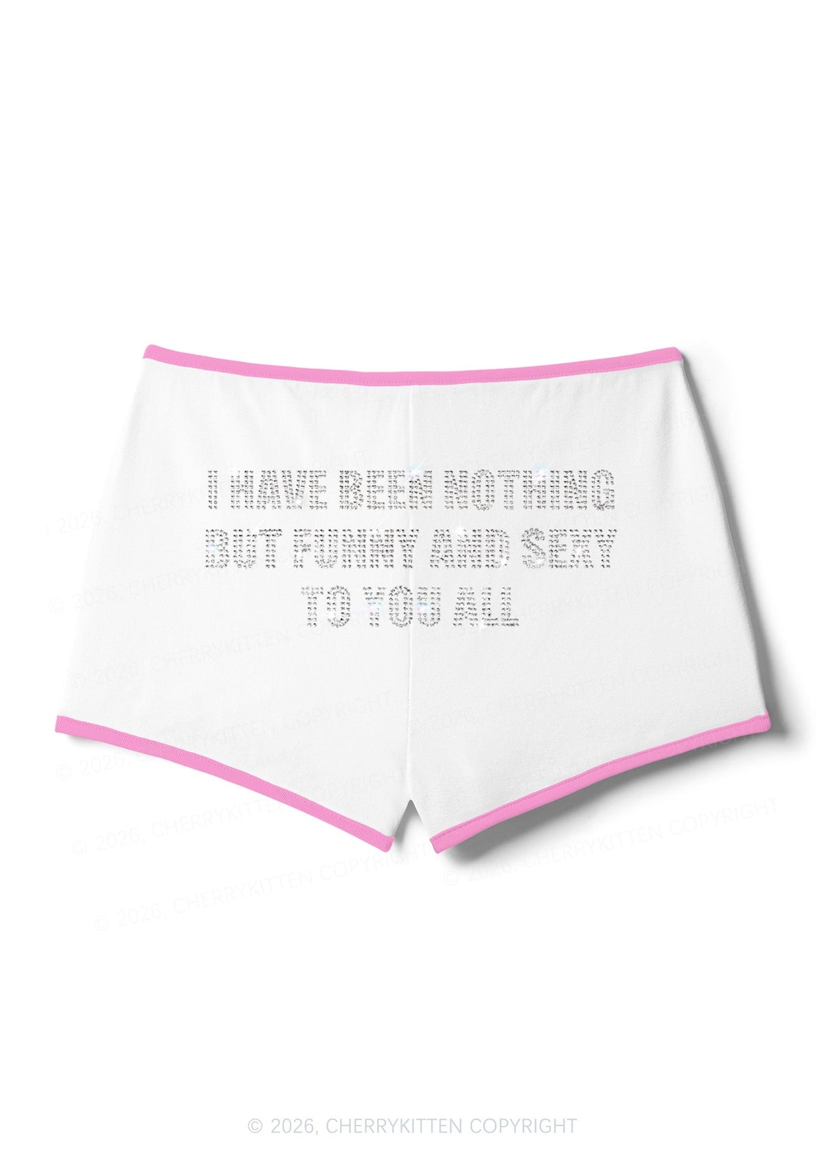 Rhinestone I Have Been Funny Y2K Booty Shorts Cherrykitten