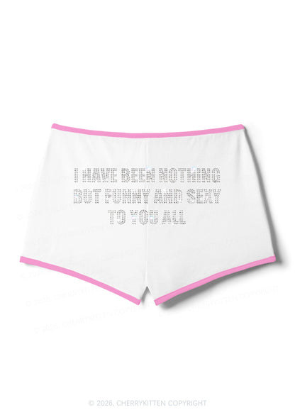 Rhinestone I Have Been Funny Y2K Booty Shorts Cherrykitten