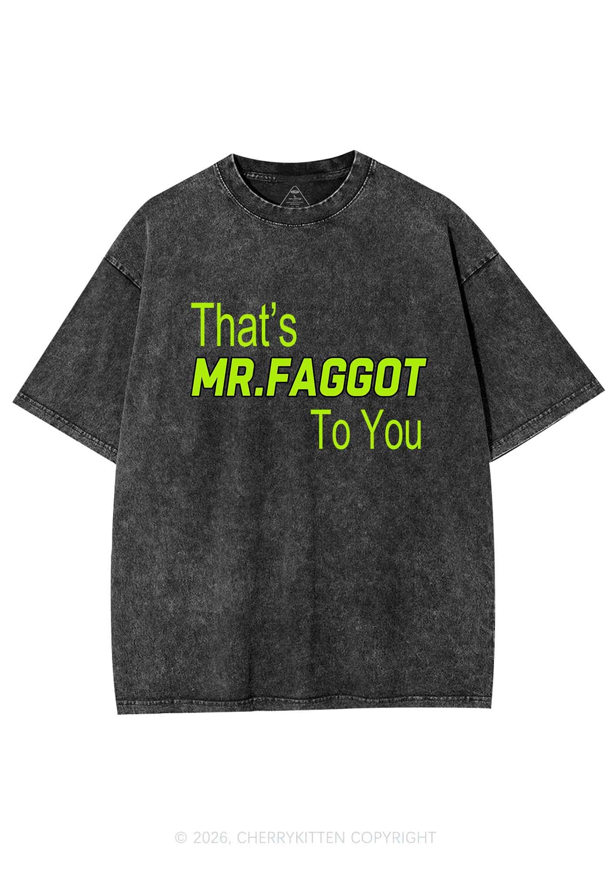 Thats Mr Faggot To You Pride Y2K Shirts Washed Tee Cherrykitten