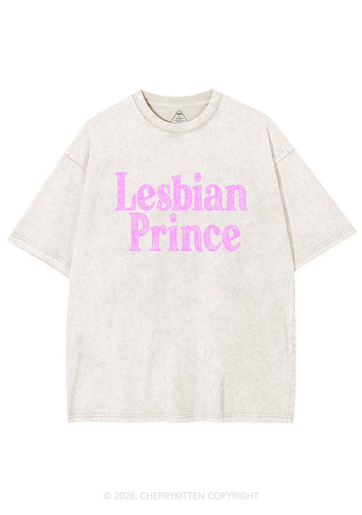 Lesbian Prince Pride Y2K Shirts Washed Tee Cherrykitten