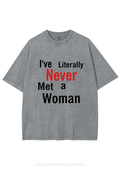 Never Met A Woman Pride Y2K Shirts Washed Tee Cherrykitten