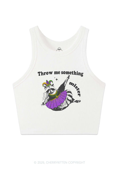 Throw Me Something Mister Raccoon Y2K Crop Tank Top Cherrykitten