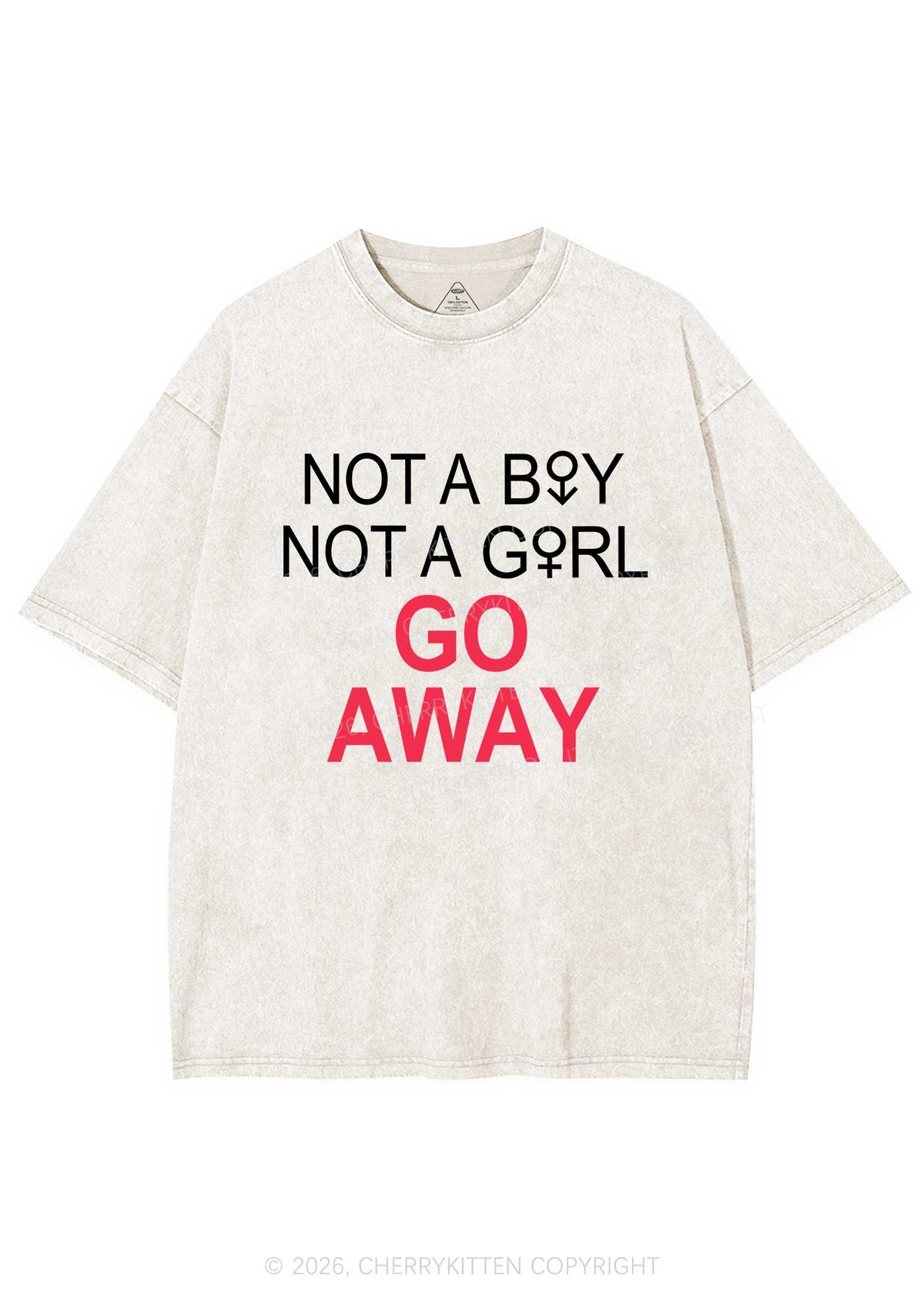 Go Away Pride Y2K Shirts Washed Tee Cherrykitten