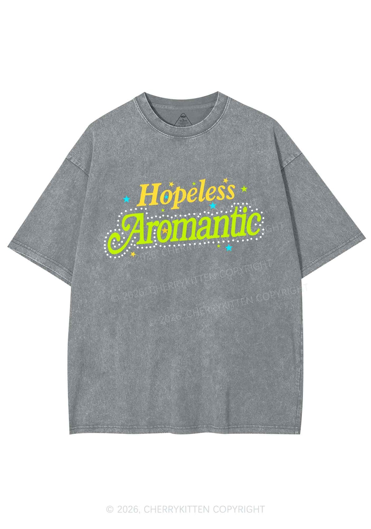 Hopeless Aromantic Pride Y2K Shirts Washed Tee Cherrykitten