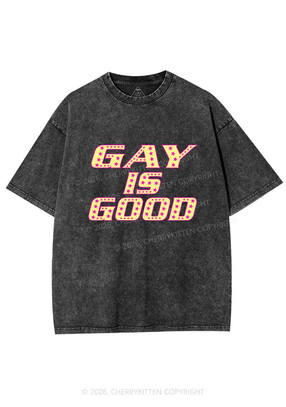 Gay Is Good Pride Y2K Shirts Washed Tee Cherrykitten