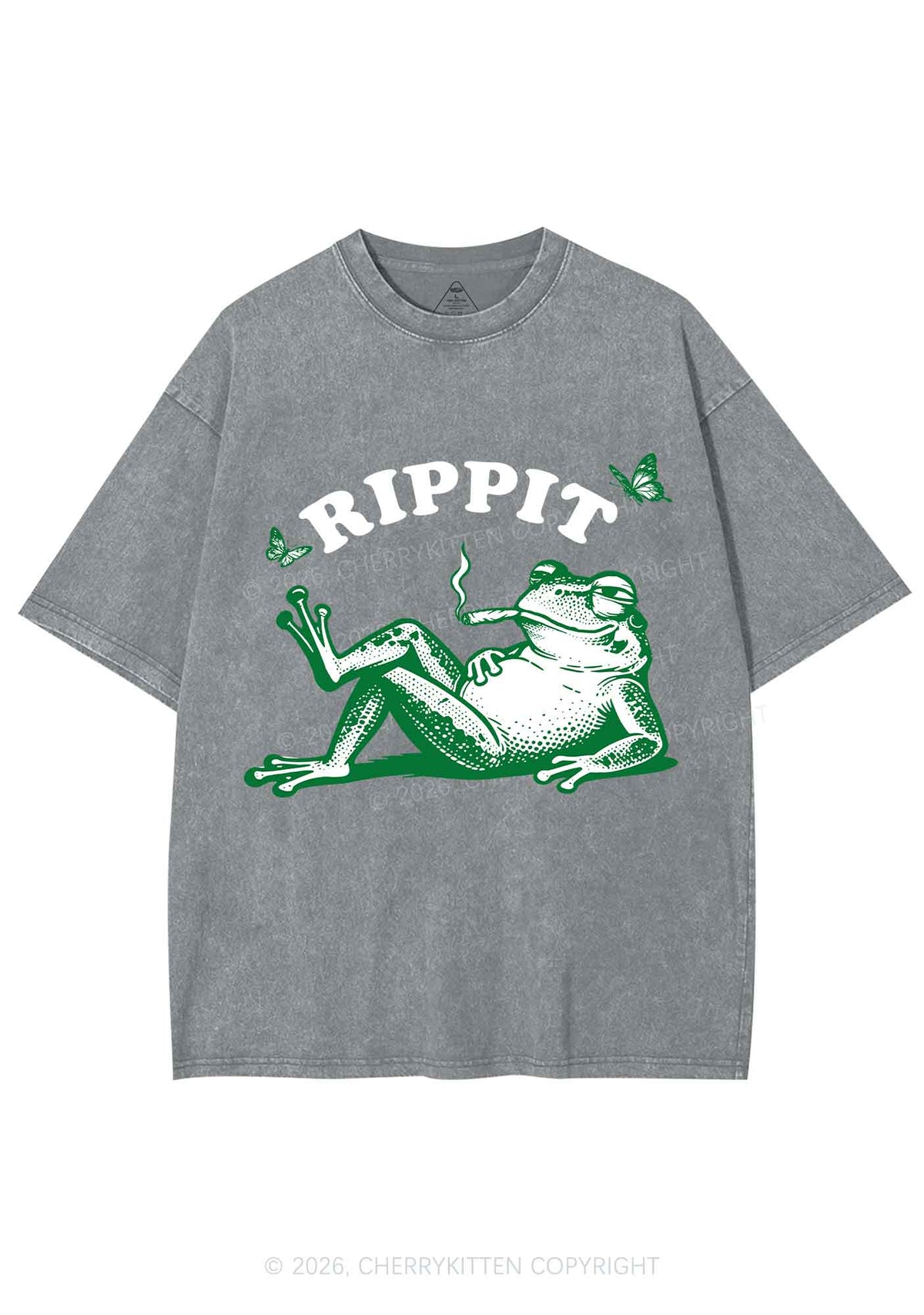 Rippit Frog Y2K Shirts Washed Tee Cherrykitten