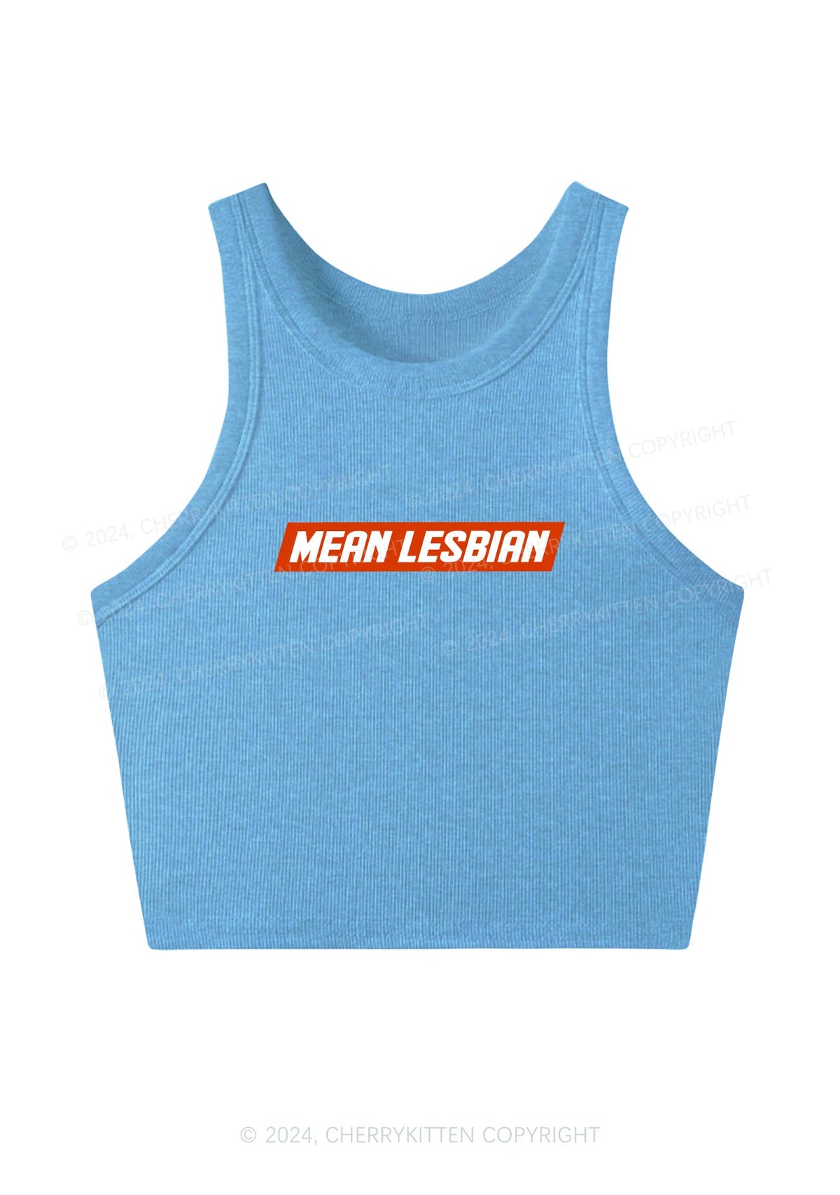 Mean Lesbian Y2K Crop Tank Top Cherrykitten