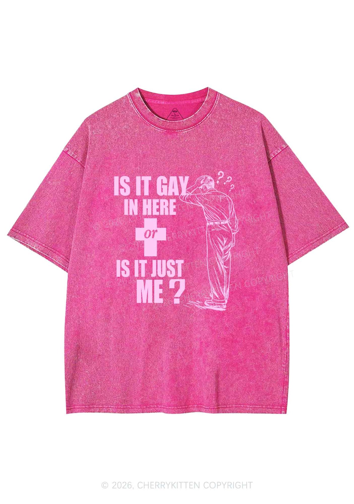Is It Gay In Here Pride Y2K Shirts Washed Tee Cherrykitten