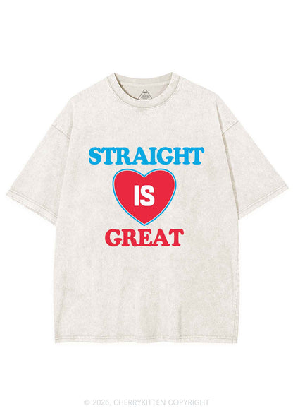 Straight Is Great Pride Y2K Shirts Washed Tee Cherrykitten