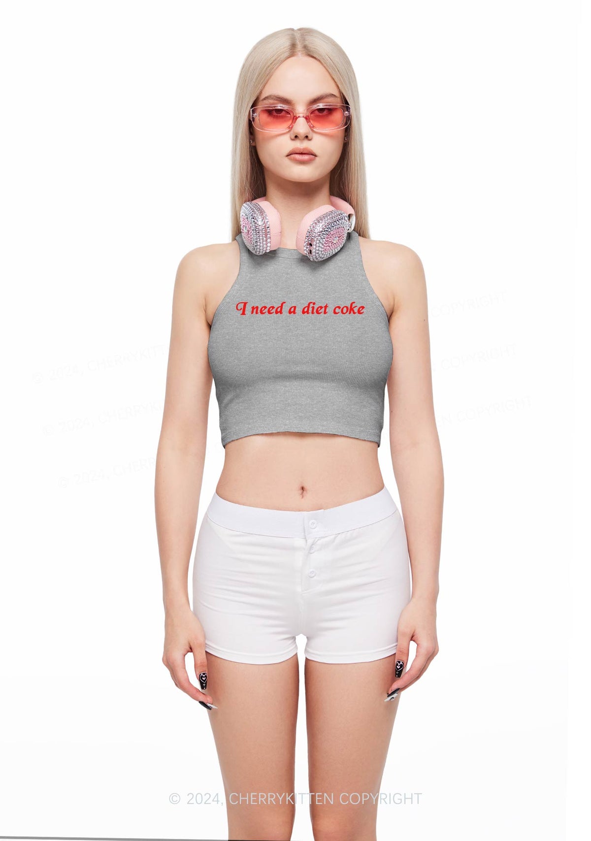 Diet Cola Y2K Crop Tank Top Cherrykitten