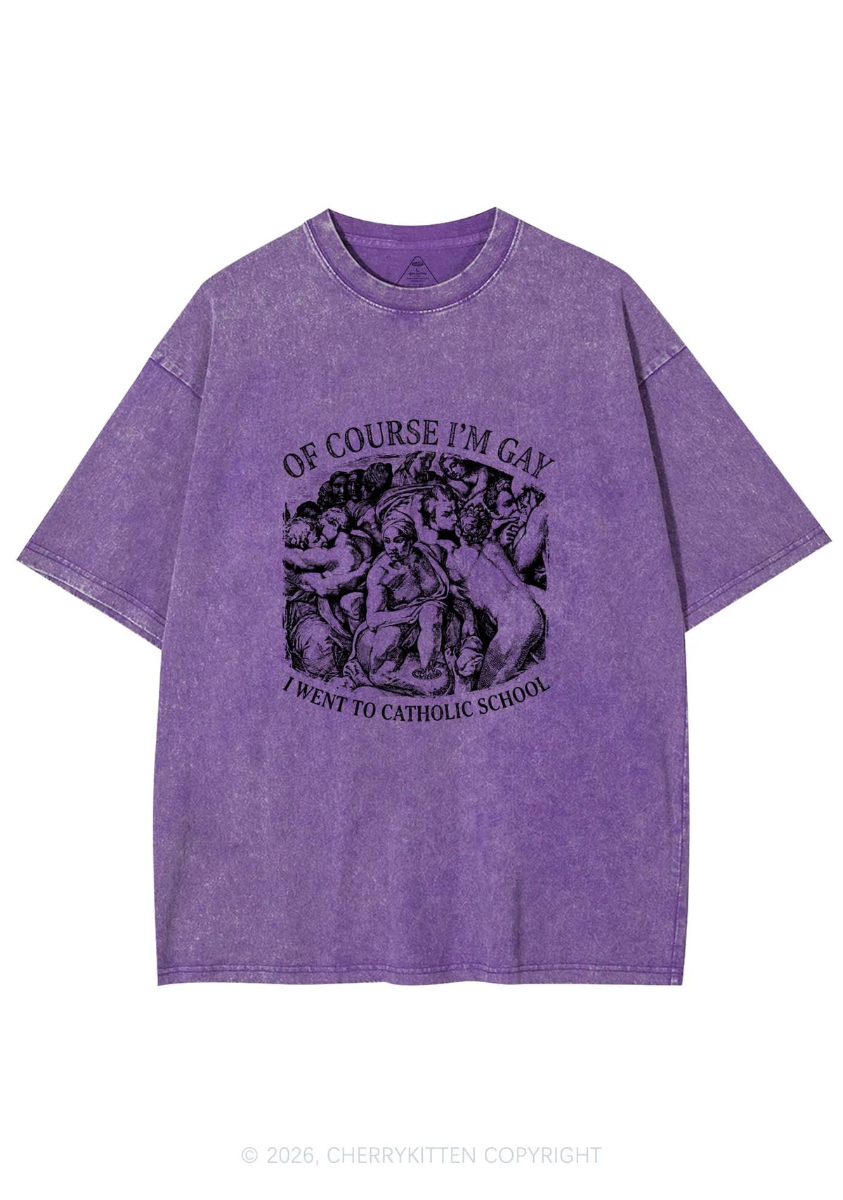 Of Course Im Gay l Pride Y2K Shirts Washed Tee Cherrykitten