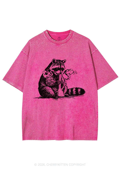 Stoned Raccoon Y2K Shirts Washed Tee Cherrykitten