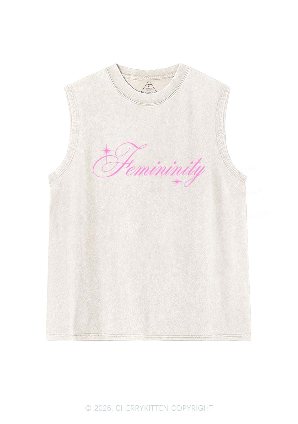 Femininity Pride Y2K Washed Muscle Tank Cherrykitten