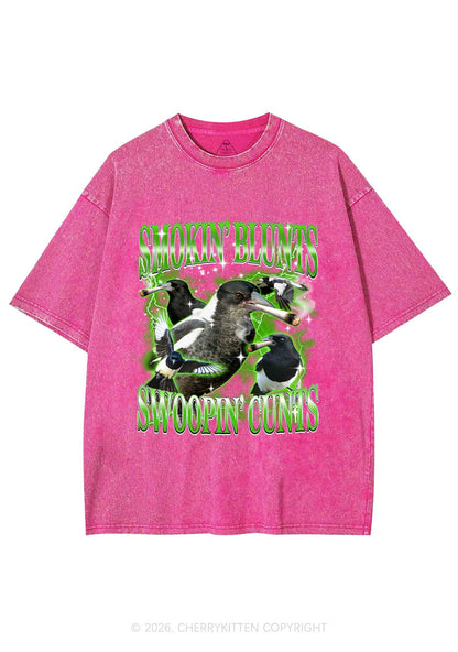 Smokin Blunts Swoopin Cxxts Y2K Shirts Washed Tee Cherrykitten