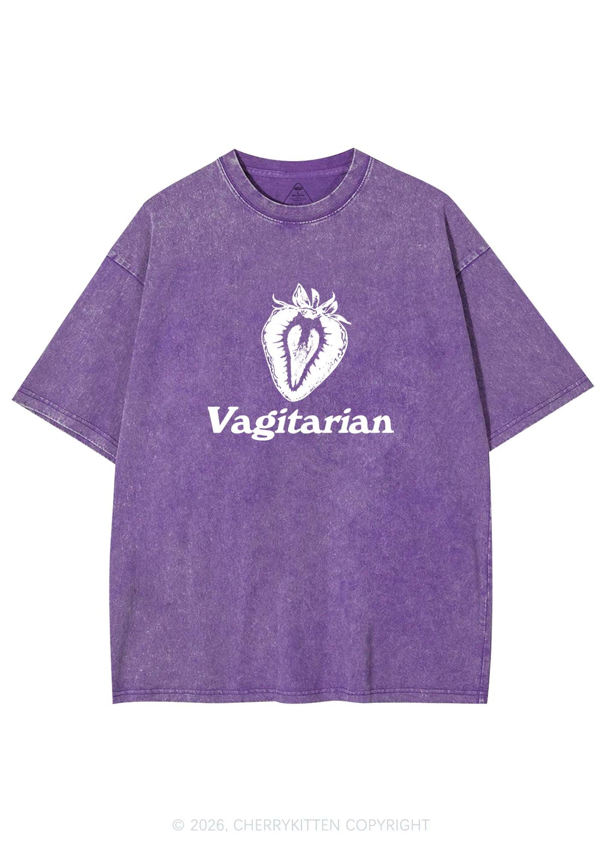 Vagitarian Strawberry Pride Y2K Shirts Washed Tee Cherrykitten