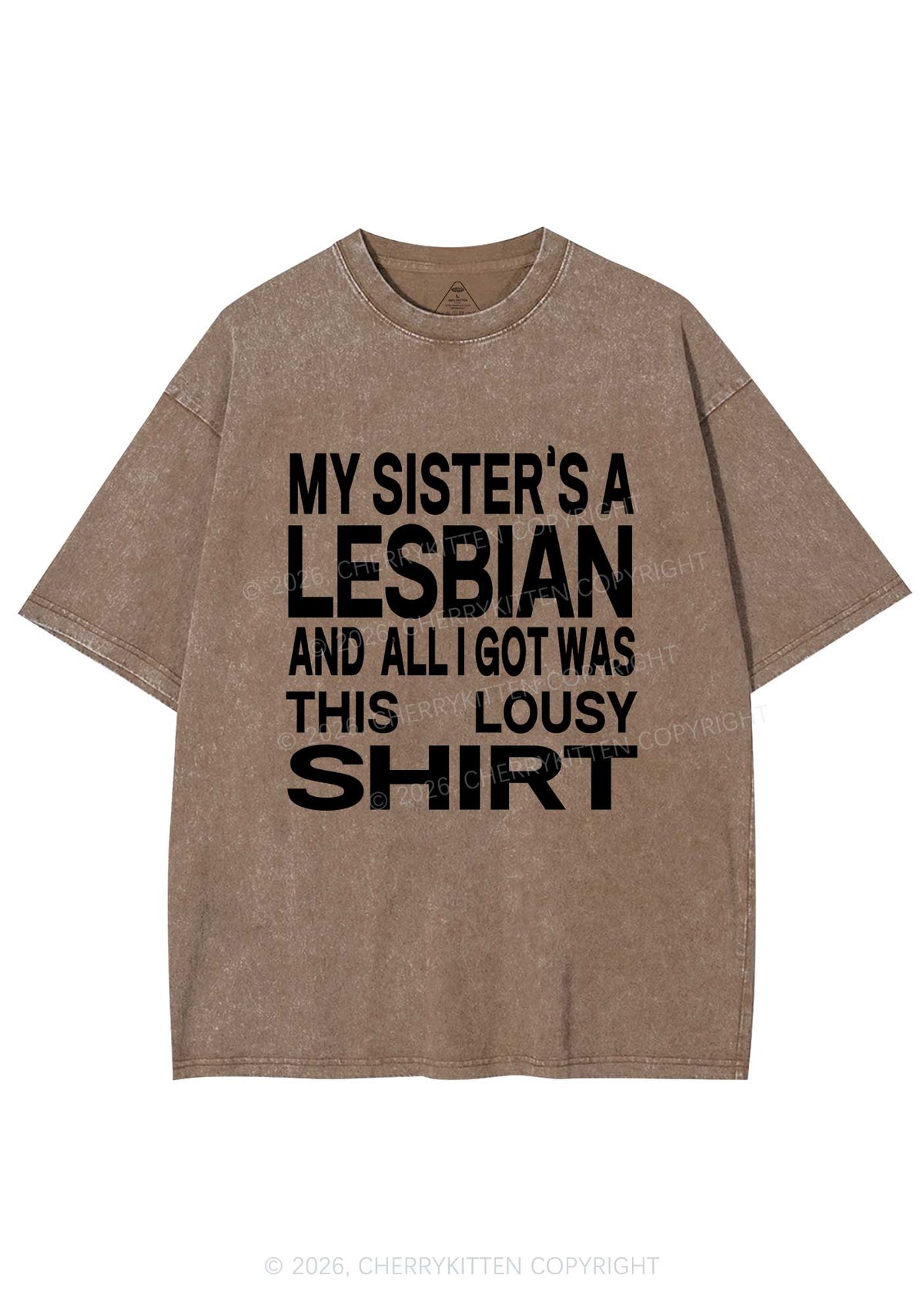 My Sisters A Lesbian Pride Y2K Shirts Washed Tee Cherrykitten
