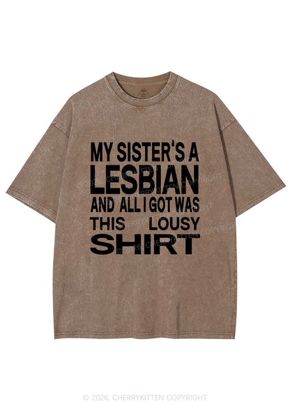 My Sisters A Lesbian Pride Y2K Shirts Washed Tee Cherrykitten