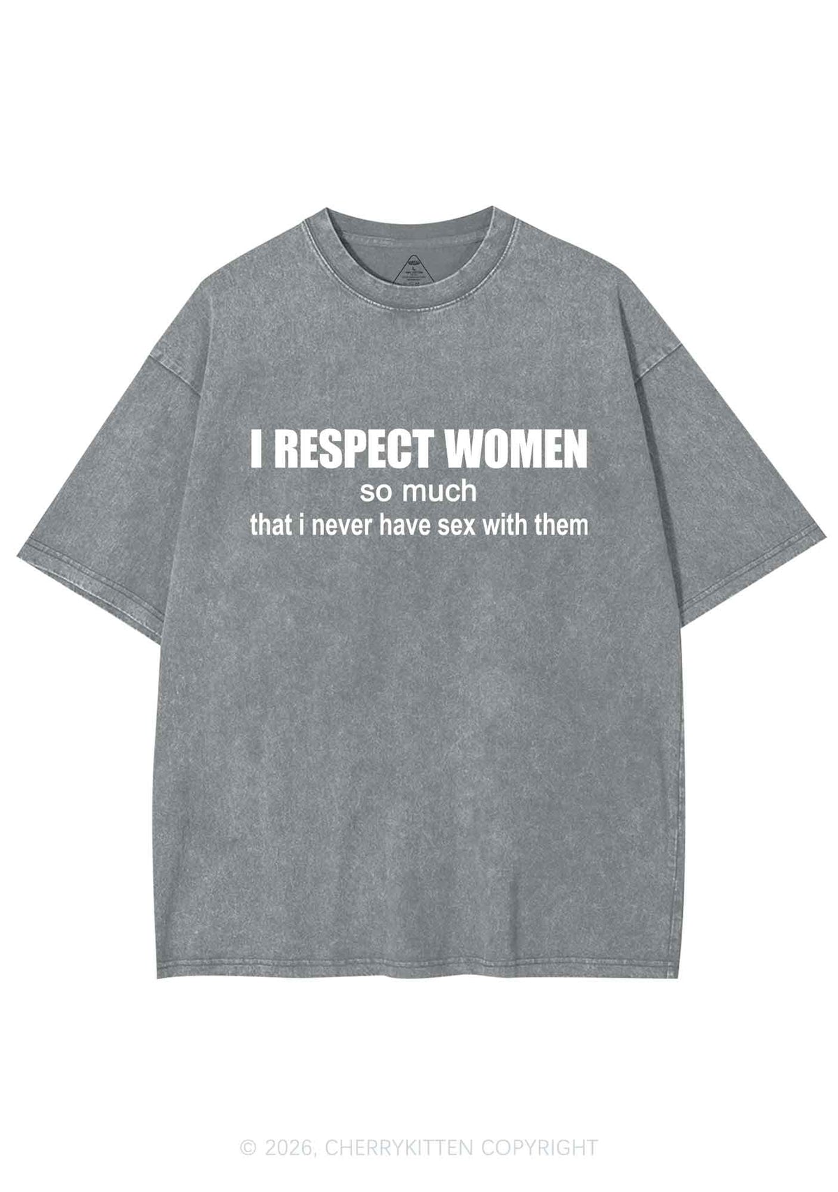 I Respect Women Pride Y2K Shirts Washed Tee Cherrykitten