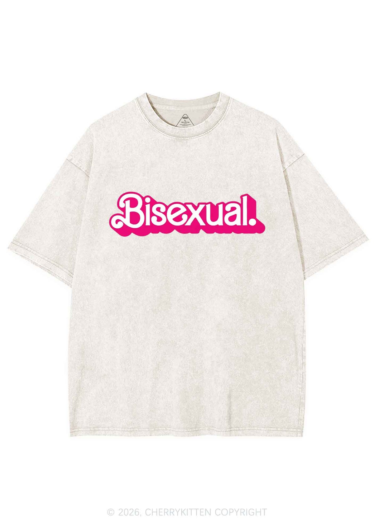Pink Bisexual Pride Y2K Shirts Washed Tee Cherrykitten