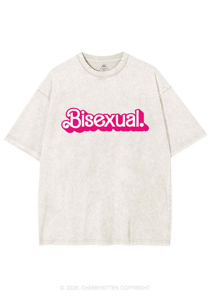 Pink Bisexual Pride Y2K Shirts Washed Tee Cherrykitten