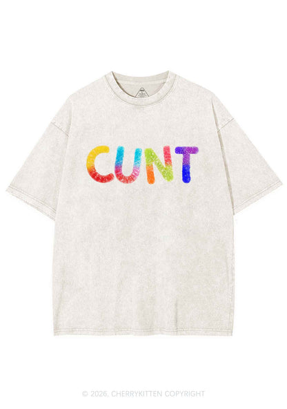 Rainbow Candy Cxxt Pride Y2K Shirts Washed Tee Cherrykitten