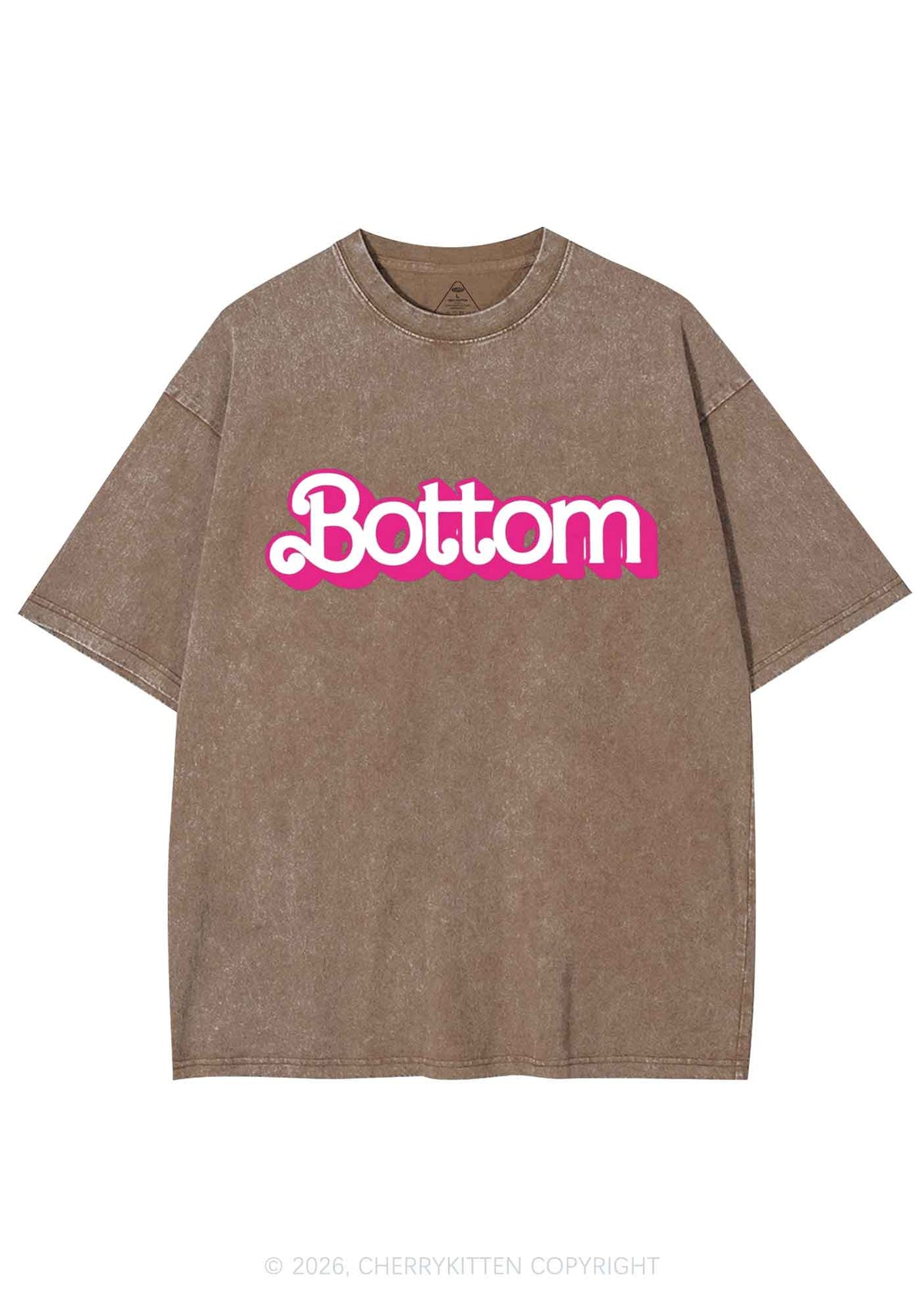 Pink Bottom Pride Y2K Shirts Washed Tee Cherrykitten
