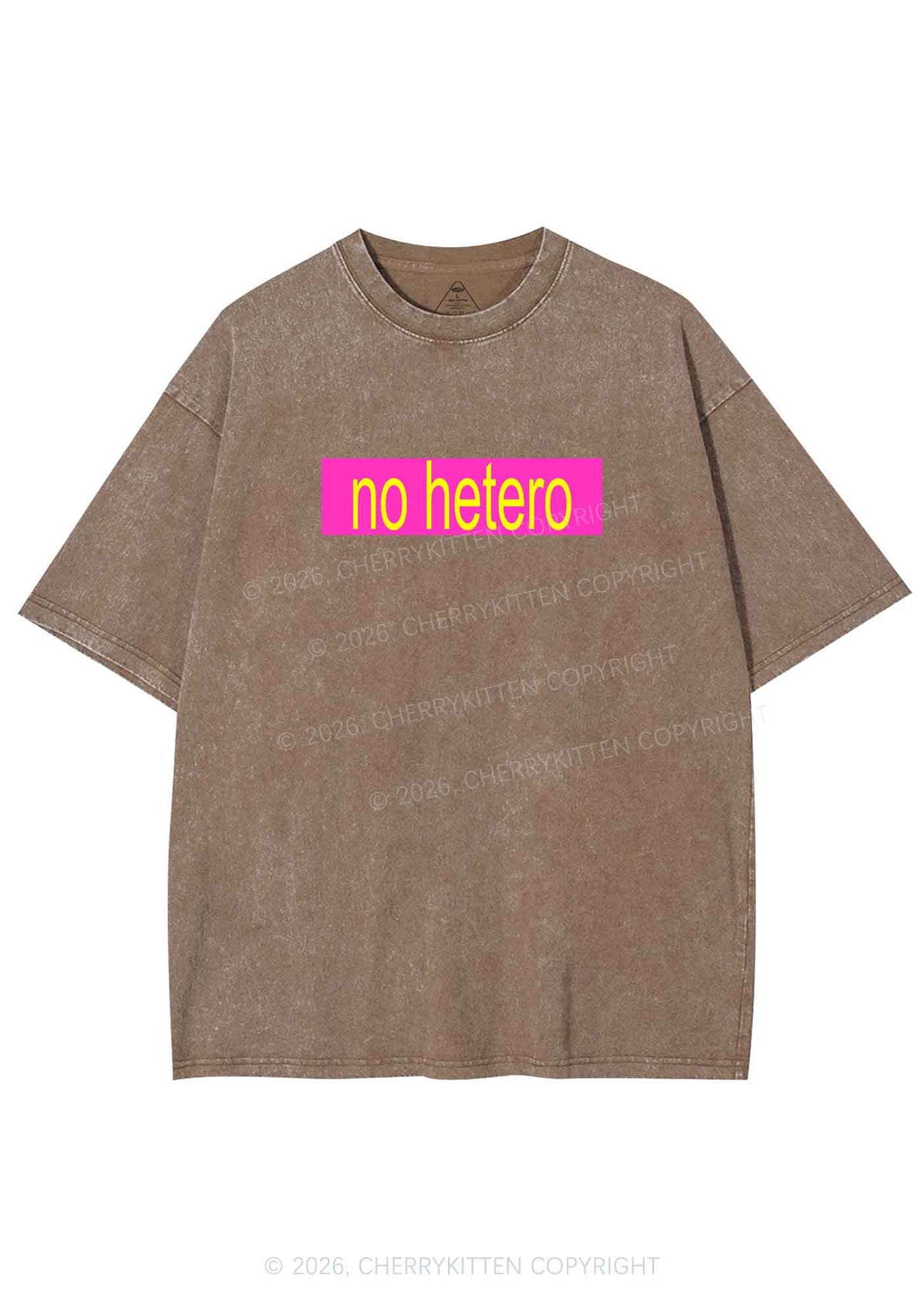 No Hetero Pride Y2K Shirts Washed Tee Cherrykitten