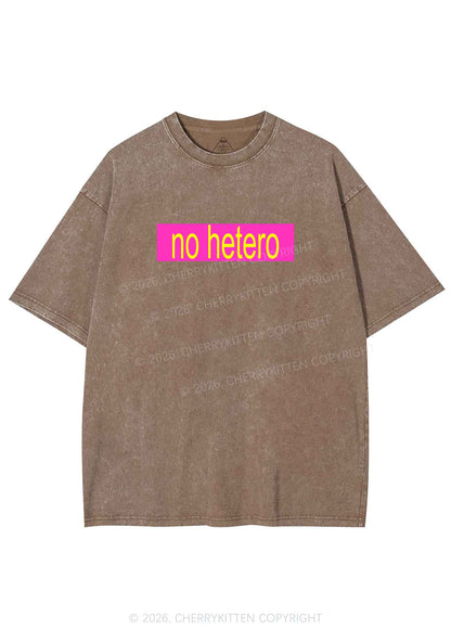 No Hetero Pride Y2K Shirts Washed Tee Cherrykitten