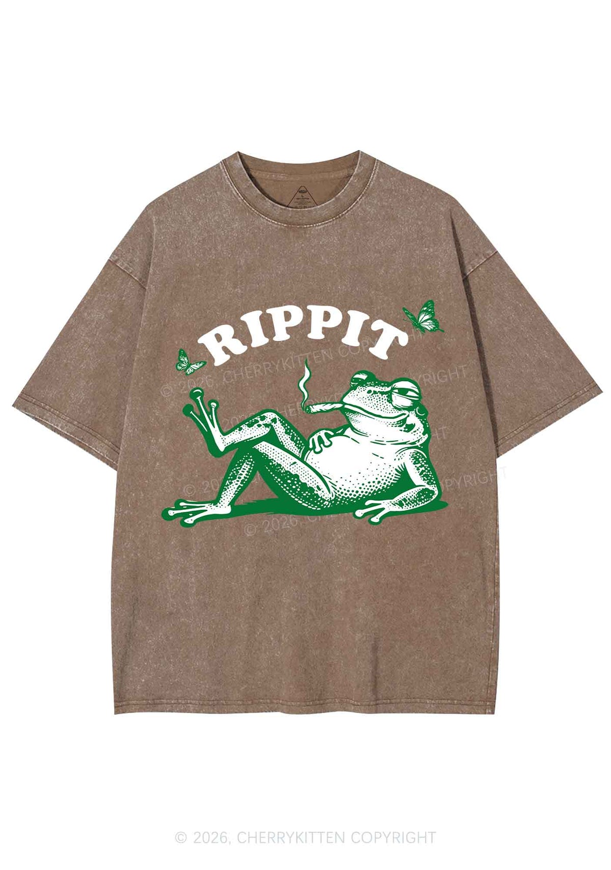 Rippit Frog Y2K Shirts Washed Tee Cherrykitten