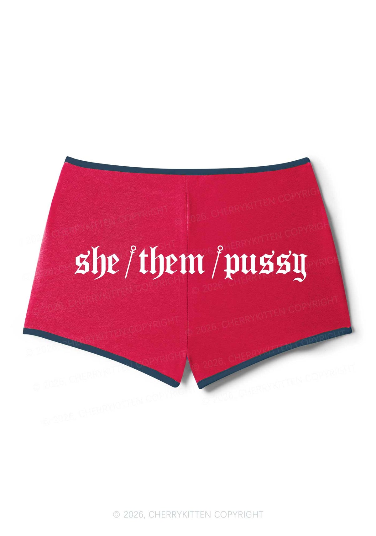 She Them Puxxy Pride Y2K Booty Shorts Cherrykitten