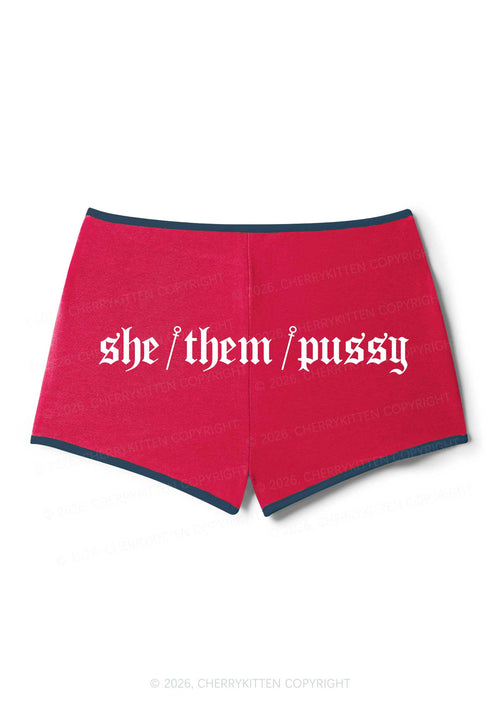 She Them Puxxy Pride Y2K Booty Shorts Cherrykitten