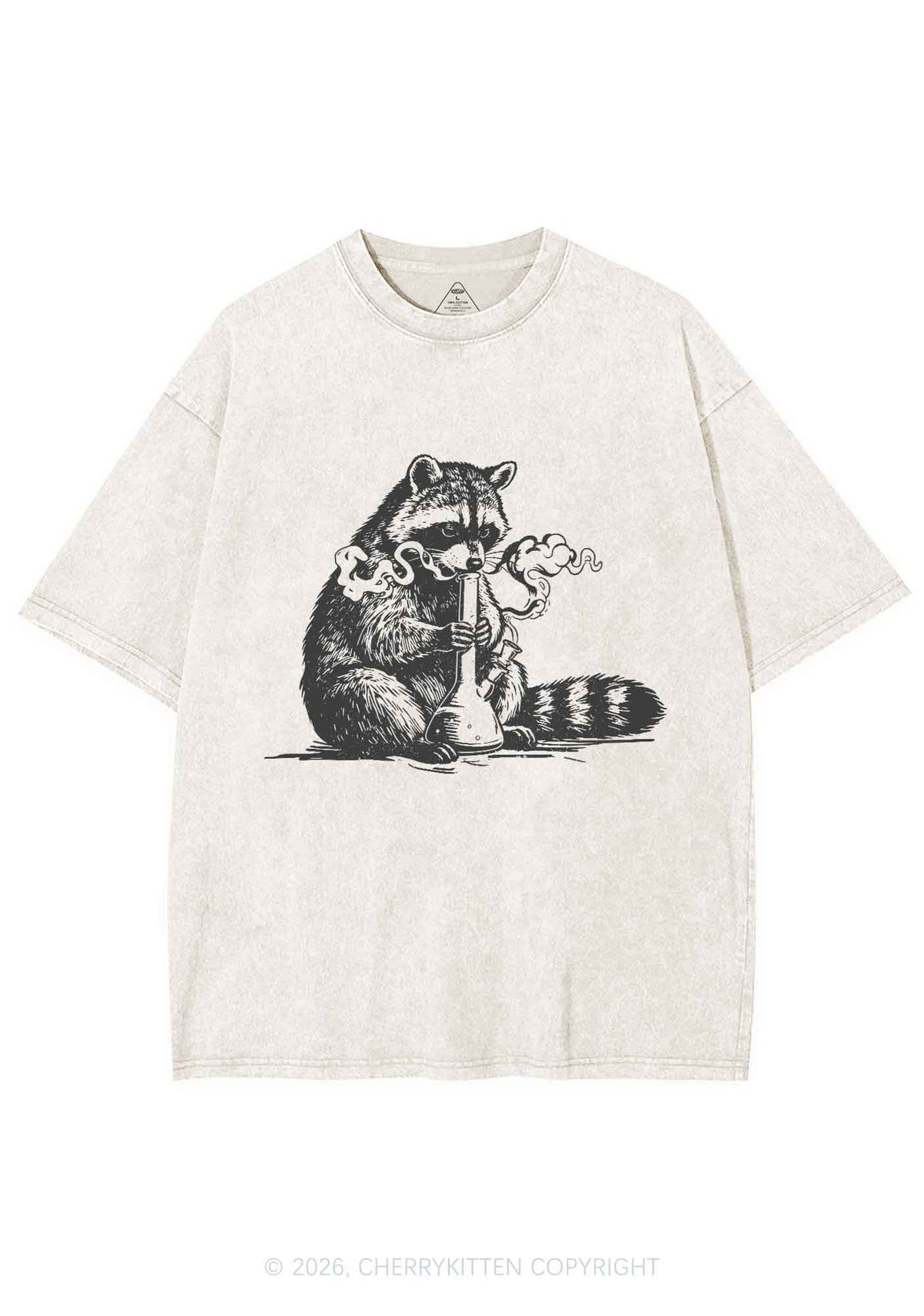 Stoned Raccoon Y2K Shirts Washed Tee Cherrykitten