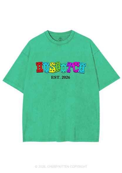 Custom Year Rainbow Husbutch Pride Y2K Shirts Washed Tee Cherrykitten