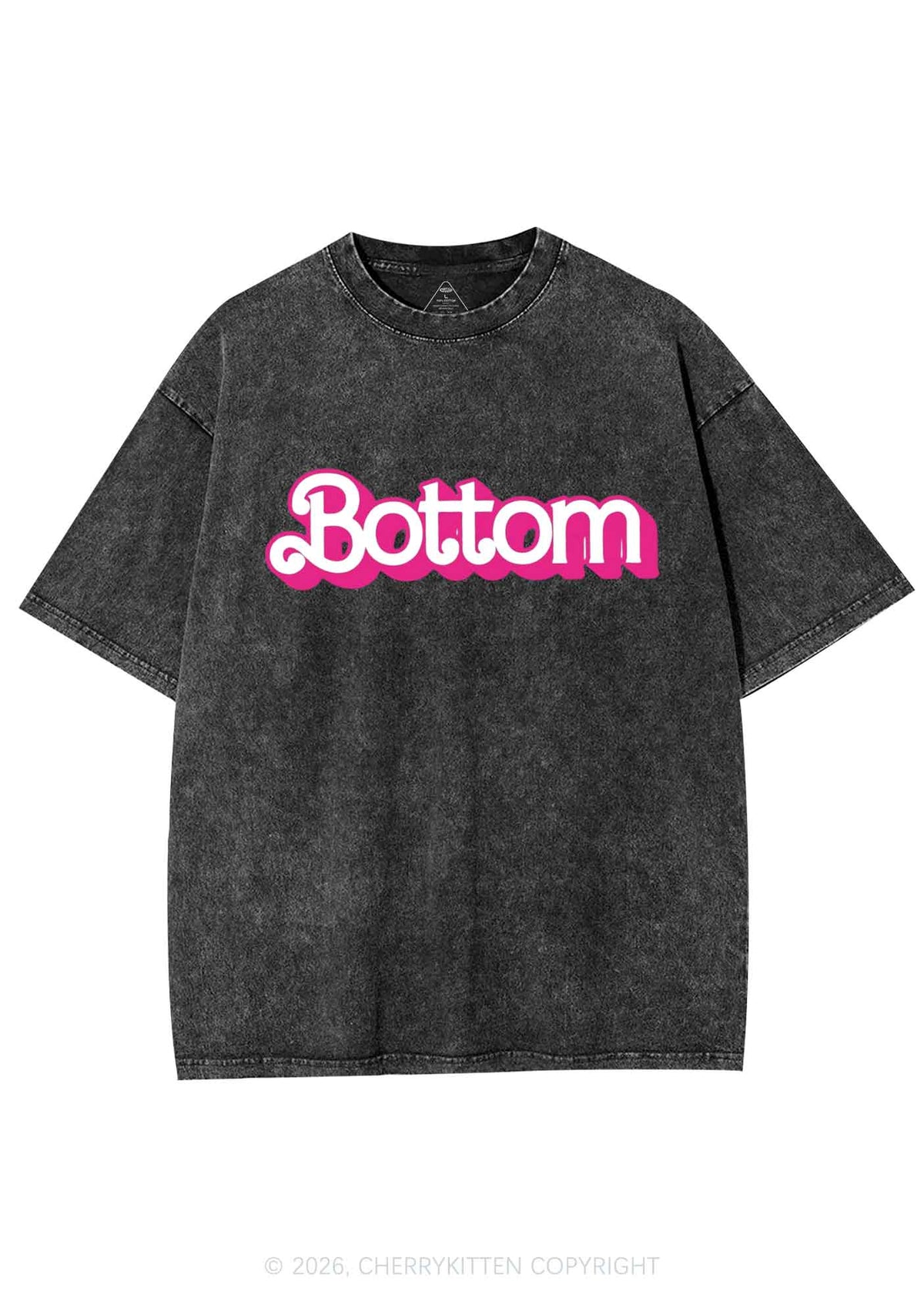 Pink Bottom Pride Y2K Shirts Washed Tee Cherrykitten