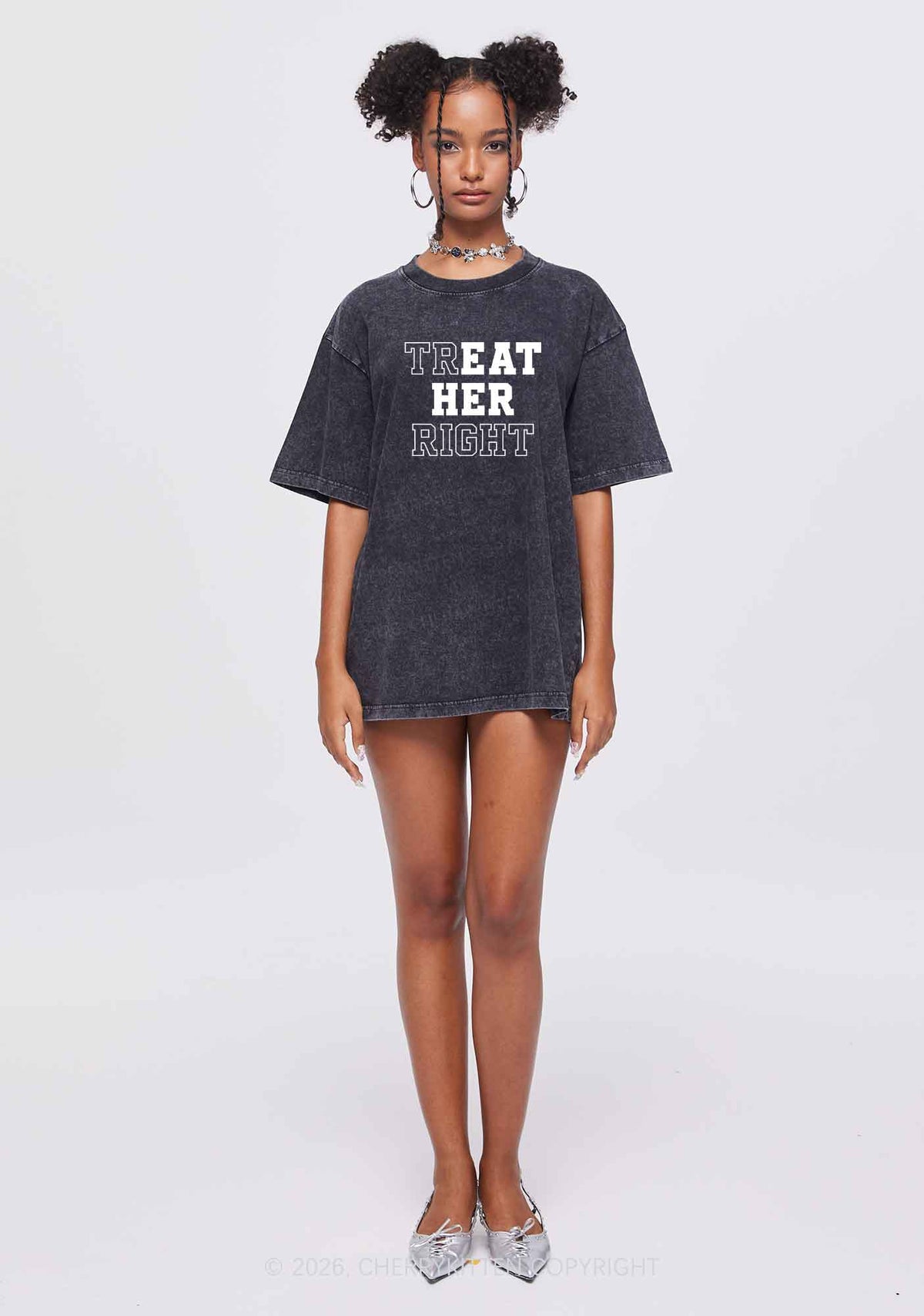 Eat Her Right Pride Y2K Shirts Washed Tee Cherrykitten
