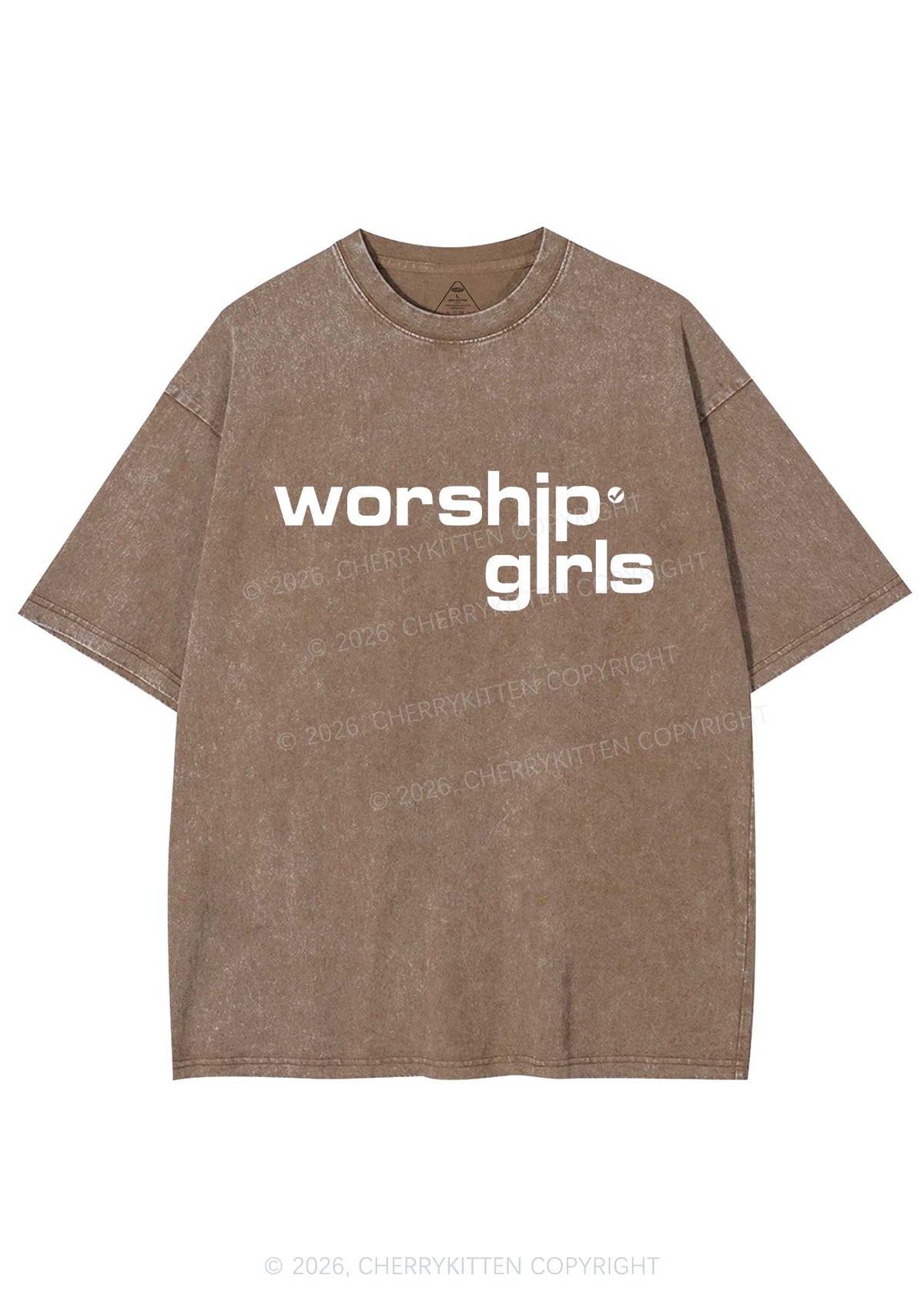 Worship Girls Pride Y2K Shirts Washed Tee Cherrykitten