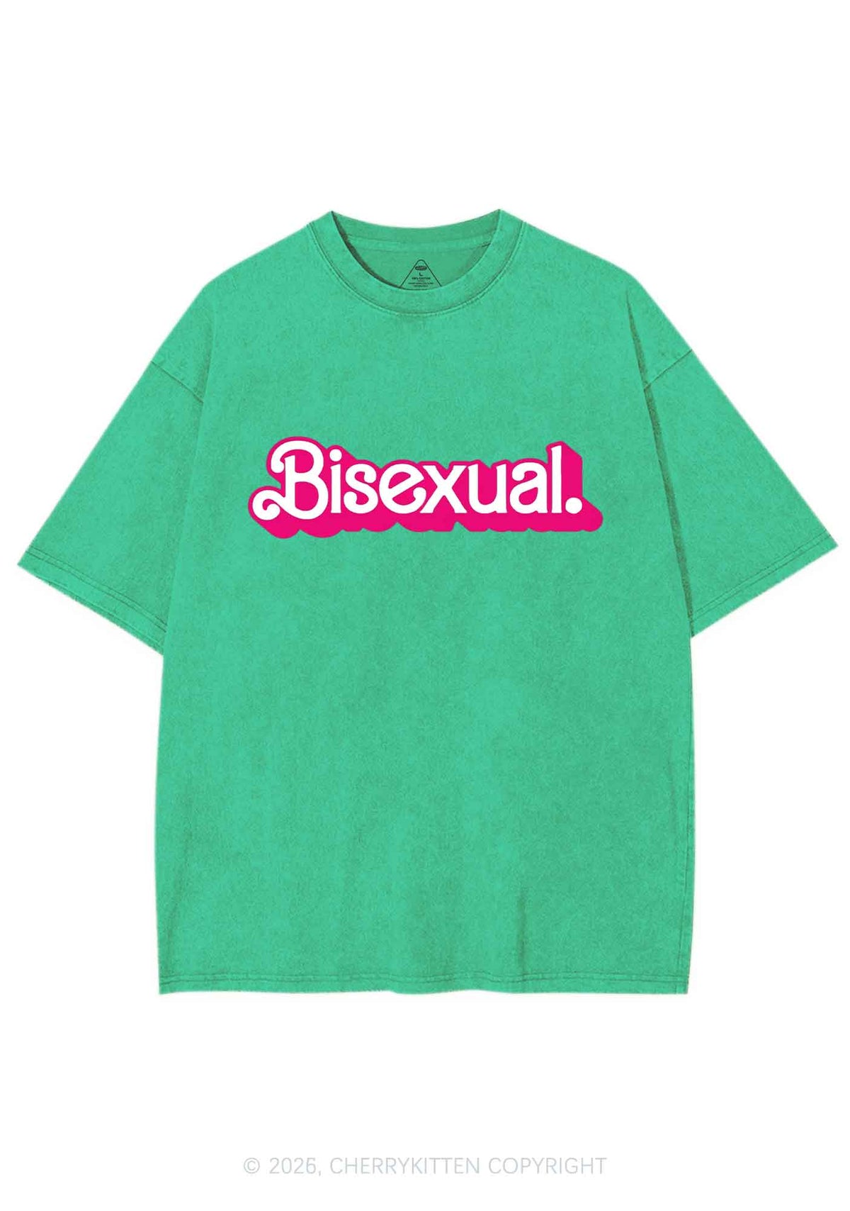 Pink Bisexual Pride Y2K Shirts Washed Tee Cherrykitten