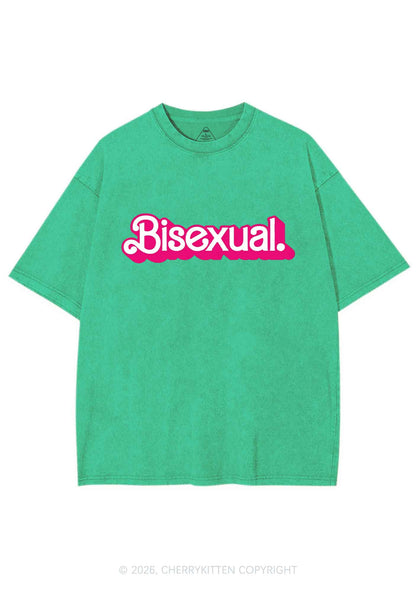 Pink Bisexual Pride Y2K Shirts Washed Tee Cherrykitten