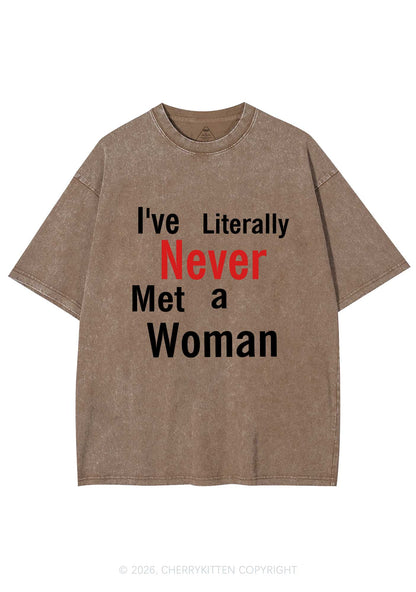Never Met A Woman Pride Y2K Shirts Washed Tee Cherrykitten