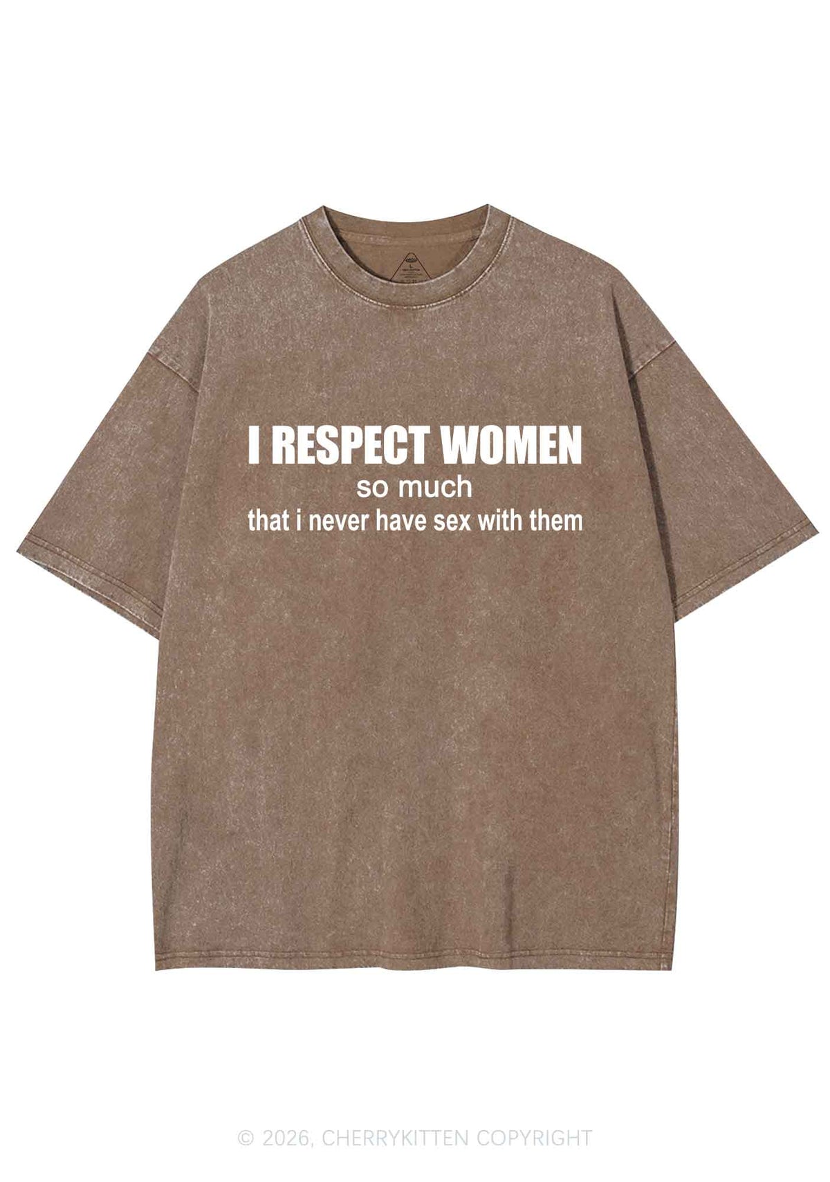 I Respect Women Pride Y2K Shirts Washed Tee Cherrykitten