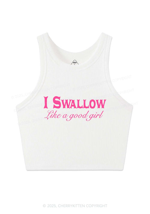 Swallow Like Good Girl Y2K Crop Tank Top Cherrykitten