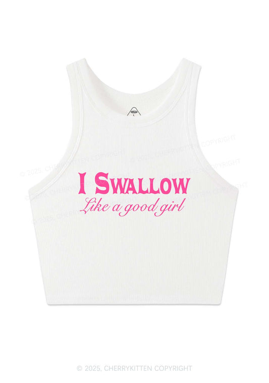 Swallow Like Good Girl Y2K Crop Tank Top Cherrykitten