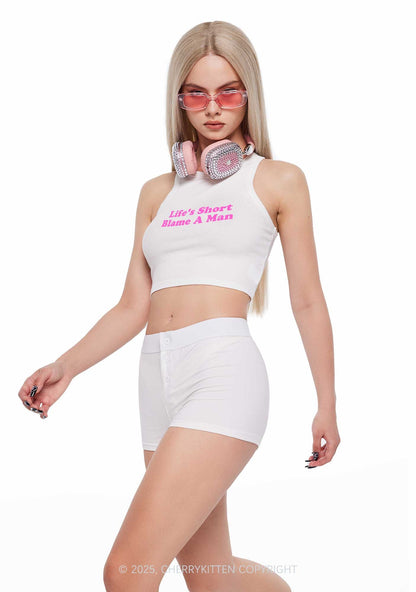 Blame A Man Y2K Crop Tank Top Cherrykitten