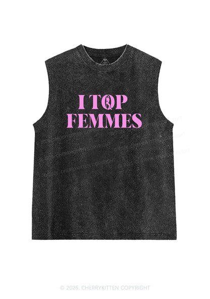 I Top Femmes Pride Y2K Washed Muscle Tank Cherrykitten